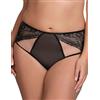 Vivisence Donna Slip Vita Alta Pizzo Rete Doppia Morbido Comfort 1081/82, Nero,48
