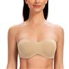 MELENECA Donna Reggiseno Senza Spalline Taglie Forti Minimizer con Ferretto Non Imbottito Spalline Trasparente Mandorla Erica 4B