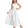 Generic Abito Lungo in Chiffon svolazzante per Ragazze, Damigella d'Onore Junior, Abito da Sposa, Abito da Cerimonia