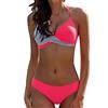 JFAN Donna Costume da Bagno Push Up Imbottito Reggiseno Bikini Donna Due Pezzi Swimwear Abiti da Spiaggia (Rosa,L)
