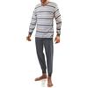 sesto senso Pigiama da Uomo a Maniche Lunghe con Polsini Cotone Scollo a V Gambe con Polsini Strisce 2346/07 XL
