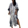 L-Peach Bohemian Kaftan Ampia camicia da notte lunga da donna Abito da spiaggia Copricostume Vestaglia Sarong Pareo