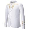 Bauzuoyo Giacca da uomo Principe Costume Blazer Gotico Steampunk Frack Cappotto Uomo Smoking Festa Vestito Medievale Vittoriano Retro Giacca Musulmana Stile Etnico Giacca, bianco, M