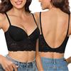 Niwicee Reggiseno Donna Push Up con Ferretto Reggiseno Invisibile Schiena Nuda a Forma di U Reggiseno Sexy Scollo a V Profondo Reggiseno Schiena Scoperta con Pizzo Floreale