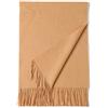 Prettystern Sciarpa Uomo Donna Pura Lana Morbida Scialle Foulard Tinta Unita Con Frange Invernali - beige dorato
