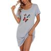 ENJOYNIGHT - Camicia da notte da donna, estiva, in cotone, a maniche corte, con stampa, T-shirt, per dormire, notte, per donna, Farfalla blu, XL