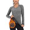 Soneven Winter Run Maglia Termica da Donna a Maniche Lunghe per Running, con Cappuccio, a Maniche Lunghe, in Pile, Maglietta a Sportiva