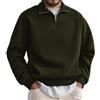 WINKEEY Felpa Uomo Senza Cappuccio con 1/4 Zip Felpe Maniche Lunghe e Collo Alto Maglia Autunnali e Invernali,Verde Militare S