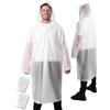 ANYOO Poncho Antipioggia Impermeabile per Adulti, 2 Pezzi Giacca Antipioggia con Cappuccio Riutilizzabile con Maniche Lunghe per Uomo e Donna Festival, Campeggio, Escursioni, Bianco, Taglia Unica