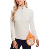 Soneven Maglietta termica da donna, a maniche lunghe, sportiva, termica, a 1/4, con zip, per l'autunno, basic, a maniche lunghe, leggera, per abbigliamento quotidiano, corsa, allenamento