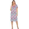 e.Femme® Camicia da notte da donna a maniche corte Monika 1082 in 100% cotone, fogliame, 46