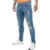 989Zé ENZO Jeans Strappato Uomo Pantaloni Stretch Slim Fit Denim Elastico Casual EZ383 Azzurro 40W / 32L