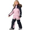 Generic Tuta da neve per bambini, taglia 3-14 anni, impermeabile, antivento, calda, invernale, con collo in pelliccia, abbigliamento da sci