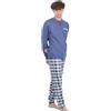 Leedya Pigiama Uomo Lungo in Cotone Invernale Interlock 100% - Stile e Comfort - Pigiama Morbido per Le Notti Invernali - Polsini No Stress