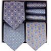 BRERA 67-3 Pezzi Cravatta Uomo elegante + 3 Pezzi fazzoletto da taschino uomo, Set uomo con confezione regalo, Cravatte e Pochette Classiche