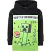 MINECRAFT - Felpa con Cappuccio per Ragazzi - 100% Cotone Verde/Nera - Creeper - Regali (5-6 Anni)