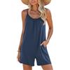 BEIGAI Salopette corta da donna, jumpsuit estiva, da lavoro, elegante, casual, senza maniche, ampia, con spalline, tuta intera, sexy, romper con spalline sottili, playsuit, tailleur pantalone con
