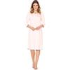 e.Femme® Marion 944 - Camicia da Notte da Donna a Maniche Lunghe, a 3/4, in 50% Cotone e 50% Modal, Salmone/Stampa, 60