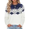 Rapbin Maglione da donna lavorato a maglia, elegante felpa | Girocollo Fair Isle, a maniche lunghe, per autunno e inverno