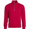Clique - Felpa con mezza zip cerniera Uomo Donna Unisex Basic Half Zip, in poliestere, morbido, resistente ai lavaggi, per trekking, escursione, viaggio, tempo libero (rosso L)