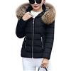 EFOFEI Piumini Da Donna Cappotti Moda Inverno Caldo Slim Fit Cappotto Corto Outwear Piumino Casual Cappotto Nero M