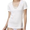 NOTTINGHAM Confezione 2 Pezzi Maglia Mezza Manica Donna Lana E Cotone con Pizzo Macrame Art. TM18W - Cotone Dual 50%