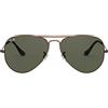 Ray-Ban RB3025 Aviator Occhiali da Sole Unisex Adulto, Marrone, 62 mm