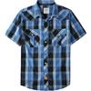 Dubinik® Camicia Uomo Maniche Corte a Quadri Western con Bottoni Automatici Stile Cowboy Blu Nero XL