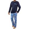 sesto senso Pigiama Uomo Cotone Lungo 100% Cotone Biancheria Invernale da Notte Pigiami Due Pezzi Lingerie Maniche Lunghe Pantaloni Lunghi M Auto da Corsa 2660-10 Blu Scuro