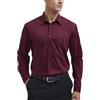 HISDERN Camicia Borgogna da Uomo a Maniche Lunghe Camicia da Lavoro in Fibra di bambù Camicia Elegante Causale Non Stirata vestibilità Regolare con Tasca,2XL