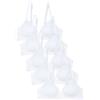 Channo Ragazza Reggiseno Top Basic in Cotone Senza Ferri Colori Lisci Bretelle Regolabili Coppa A, Bianco, Confezione da 5, 2A