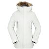 Volcom Giacca invernale da donna con cappuccio, standard, per snowboard, sci, sci, colore bianco sporco S3, XS