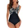 WIN.MAX Costumi da Bagno Interi per Donna Scollo a V Costume Intero Donna con Controllo della Pancia Monokini con arricciature, per Coppe da D a G