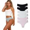 Hialegion Donna G-String in Cotone Intimo A Vita Media Taglio Francese Tanga 6 Confezione M