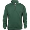 Clique - Felpa con mezza zip cerniera Uomo Donna Unisex Basic Half Zip, in poliestere, morbido, resistente ai lavaggi, per trekking, escursione, viaggio, tempo libero (verde bottiglia XL)
