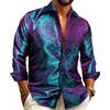 YOHOWA Camicia da uomo in seta con bottoni e motivo cachemire, camicia formale casual, da lavoro, vestibilità comoda, maniche lunghe