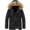 Generico Unisex con Pelliccia da Uomo Cappotto Invernale con Cappuccio Giubbotto Parka Uomo Giacca Invernale Cappotto,Moda