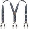 Kangdai, Bretelle da uomo con 6 fibbie e retro a Y, elastiche, resistenti e regolabili, con robuste clip in metallo Gentleman Light Blue Taglia unica