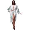 OZDESIGN - Accappatoio turco stampato in spugna - Accappatoio leggero in cotone e viscosa per hammam - Stile kimono unisex per spa - Asciugatura rapida - Taglie S/M/L/XL, Taglia unica