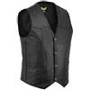 Leatherick Gilet in vera pelle da uomo in pelle nera - Stile casual stile motociclista (S)