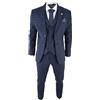 TruClothing.com Abito Blu da Uomo 3 PezziTweed a Scacchi Sagomati Retro Vintage Blinders Gatsby - Blu 52