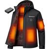Brimekey Graphene Giacca Riscaldata Uomo ad Interno in Fleece, Batteria HD 20000mAh 7.4V, 6 Zone Riscaldanti e 3 Temperature, Giacca Impermeabile Antivento per Sci e Caccia