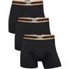 CR7 Boxer intimi in misto cotone (confezione da 3) - Comodi ed eleganti boxer aderenti con elastico in vita liscio, Nero/Oro, X-Large