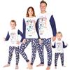 BlueY Set Pigiami Famiglia Coordinati Comodo Caldo Abbigliamento da Casa Bambini Uomo Donna Regalo per Famiglia Natale (Bianco/Blu Bambini, 4-5 Anni)
