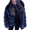 MaNMaNing Giacca Donna Invernale Pelliccia Sintetica Cappuccio Caldo Visone Cappotto Donna Invernale Termico Parka Cappotti Giacche Casual Femminile S