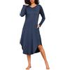 Marvmys Camicia da Notte Donna Cotone Manica Lunghe per Casa Casuale