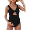 FEOYA Costume da Bagno Premaman, Costume Intero Contenitivo per Gravidanza, Costume Bagno Donna in Gravidanza S-XL