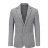 Allthemen Blazer da Uomo Monopetto a Quadri con Due Bottoni Blazer da Abito di Lana Slim Fit Casual da Lavoro #001 Grigio M