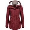 YYNUDA - Cappotto invernale da donna, parka con cappuccio caldo, mantello invernale con cappuccio lungo, rosso, L