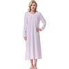 Keyocean Camicia da Notte da Donna in Cotone, a Maniche Lunghe, Biancheria da Notte